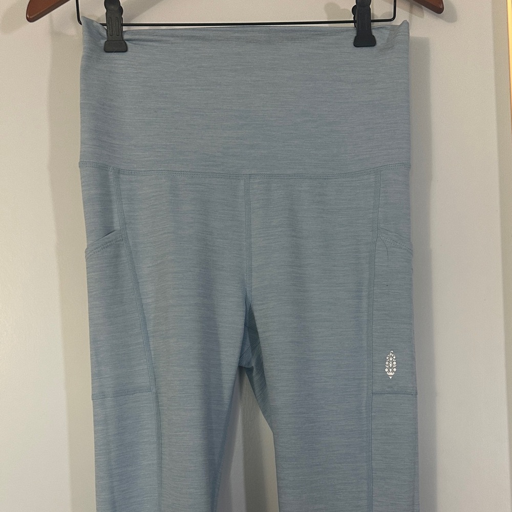 Free people movement.  Light Blue High-Waisted Leggings